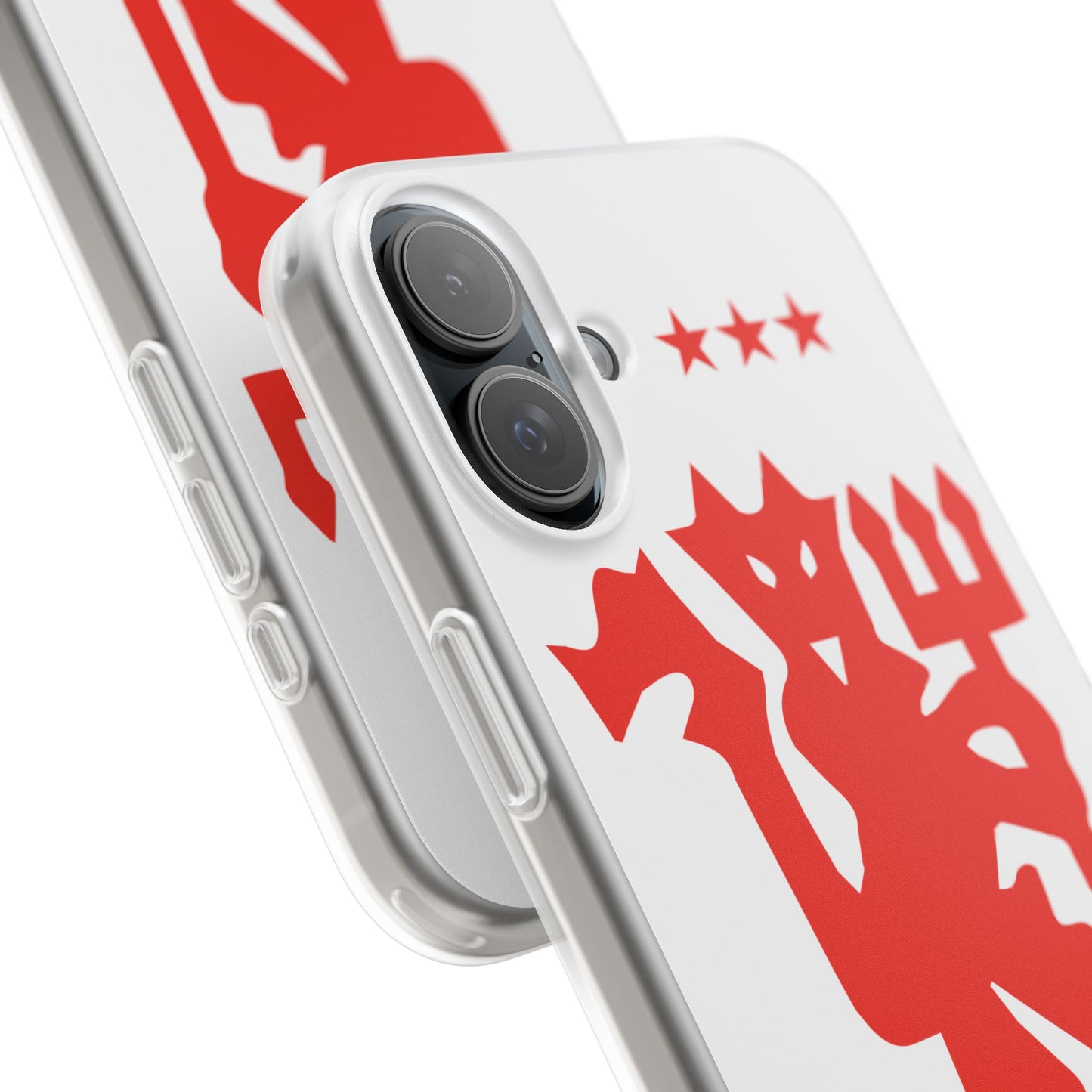 Manchester United iPhone Flexi Case - iPhone 16, 15, 14, Plus/Pro/Pro Max - White