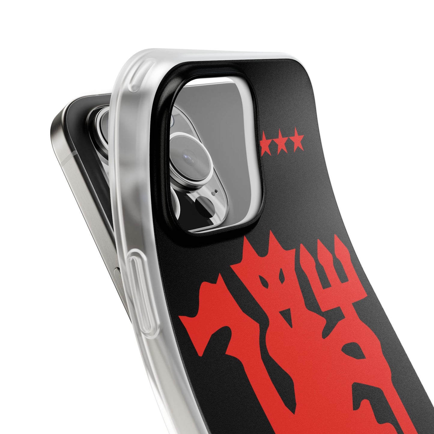 Manchester United iPhone Flexi Case - iPhone 16, 15, 14, Plus/Pro/Pro Max - Black