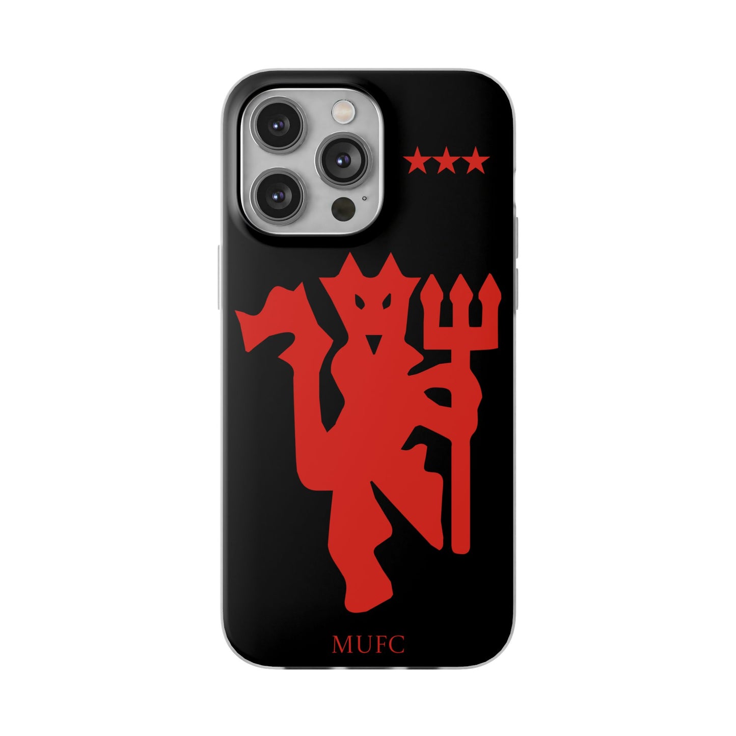 Manchester United iPhone Flexi Case - iPhone 16, 15, 14, Plus/Pro/Pro Max - Black