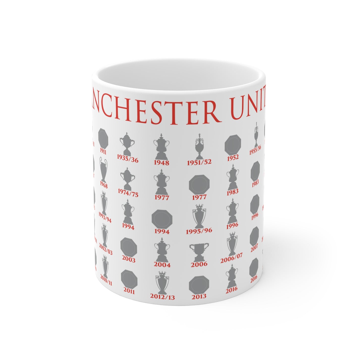 Manchester United Trophies Collection Mug - White