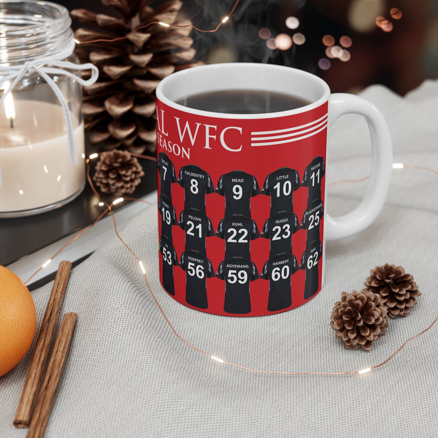 Arsenal Women Squad Away Kit Mug - Red