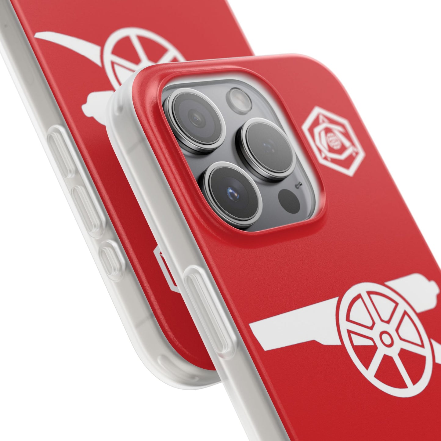 Arsenal Cannon & Monogram Red iPhone Flexi Case - iPhone 16, 15, 14, Plus/Pro/Pro Max