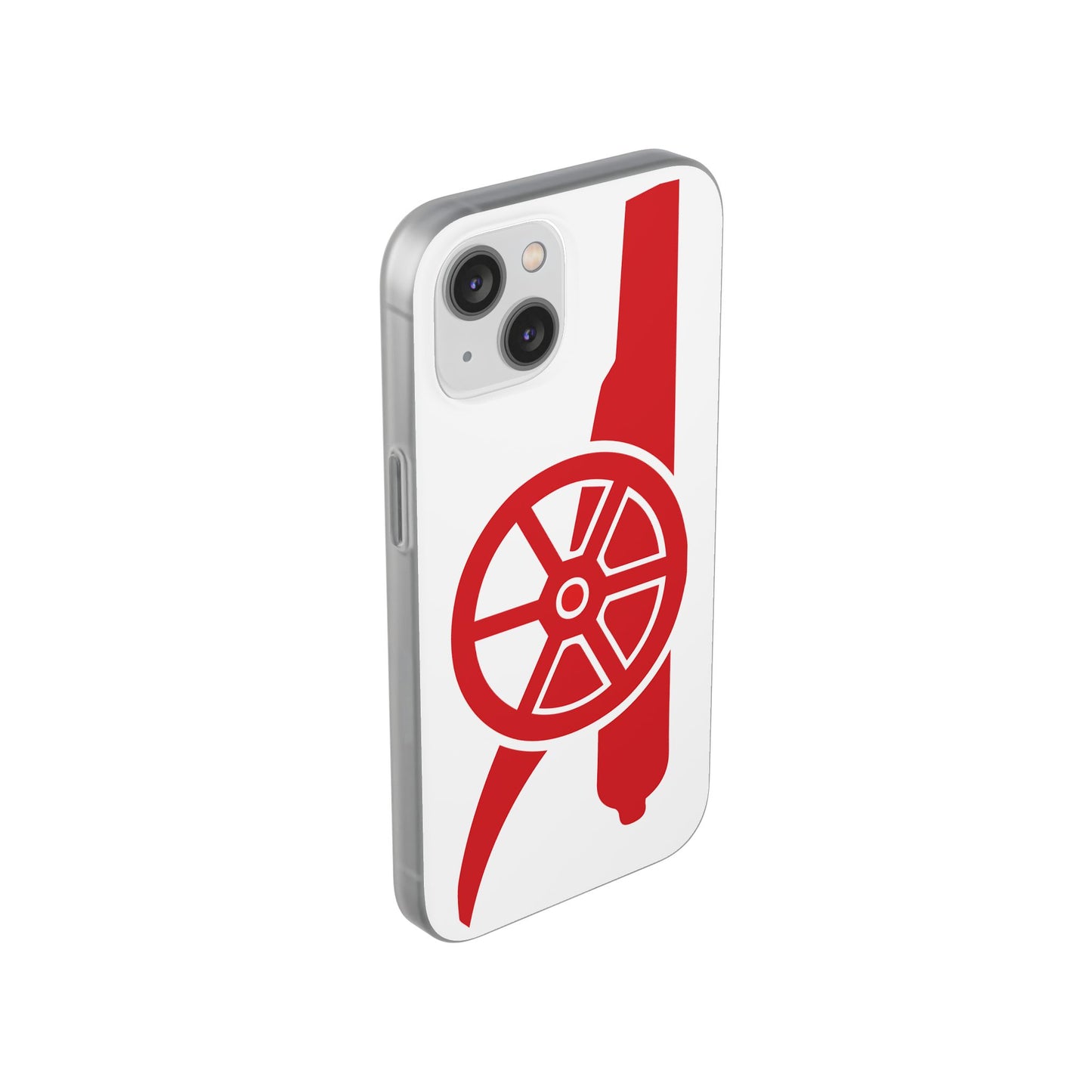 Arsenal Cannon White iPhone Flexi Case - iPhone 16, 15, 14, Plus/Pro/Pro Max