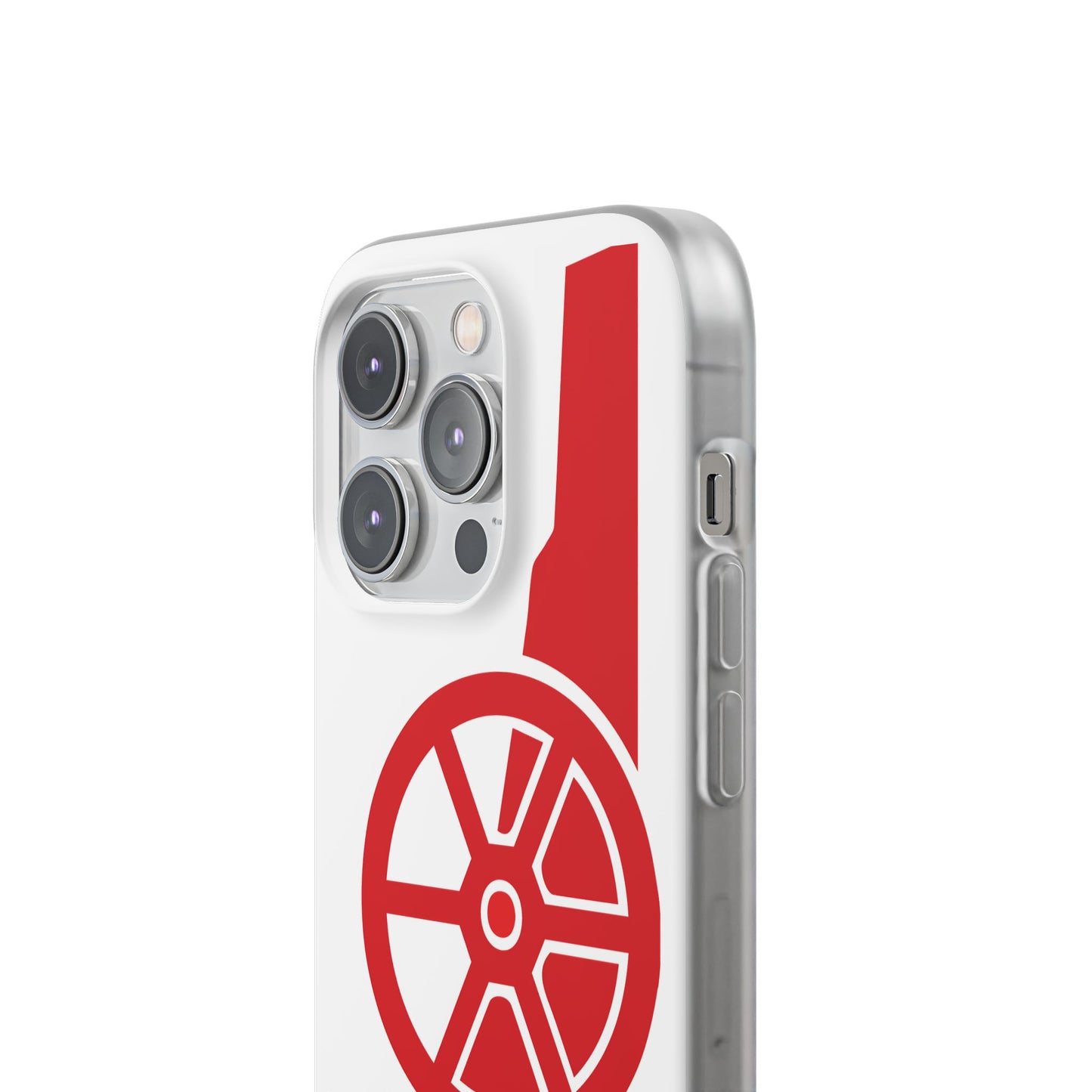 Arsenal Cannon White iPhone Flexi Case - iPhone 16, 15, 14, Plus/Pro/Pro Max