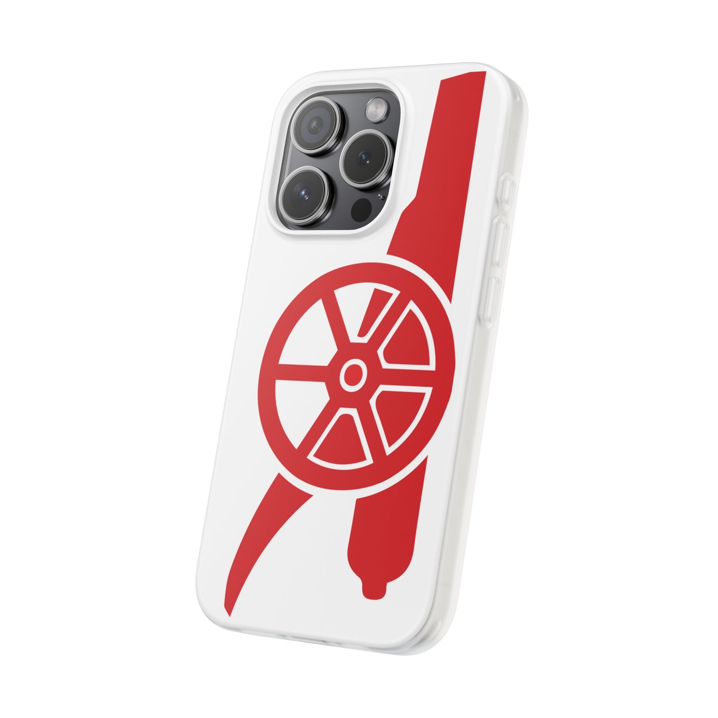 Arsenal Cannon White iPhone Flexi Case - iPhone 16, 15, 14, Plus/Pro/Pro Max