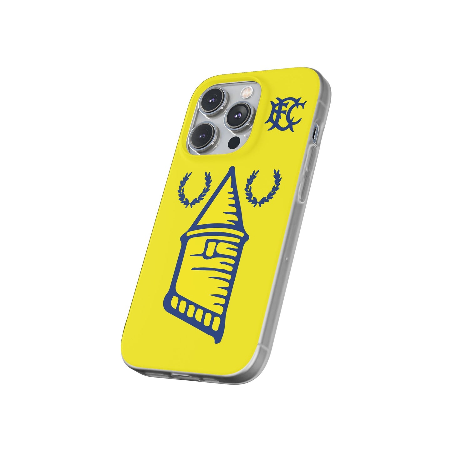 Everton Tower & Monogram Yellow iPhone Flexi Case - iPhone 16, 15, 14, Plus/Pro/Pro Max