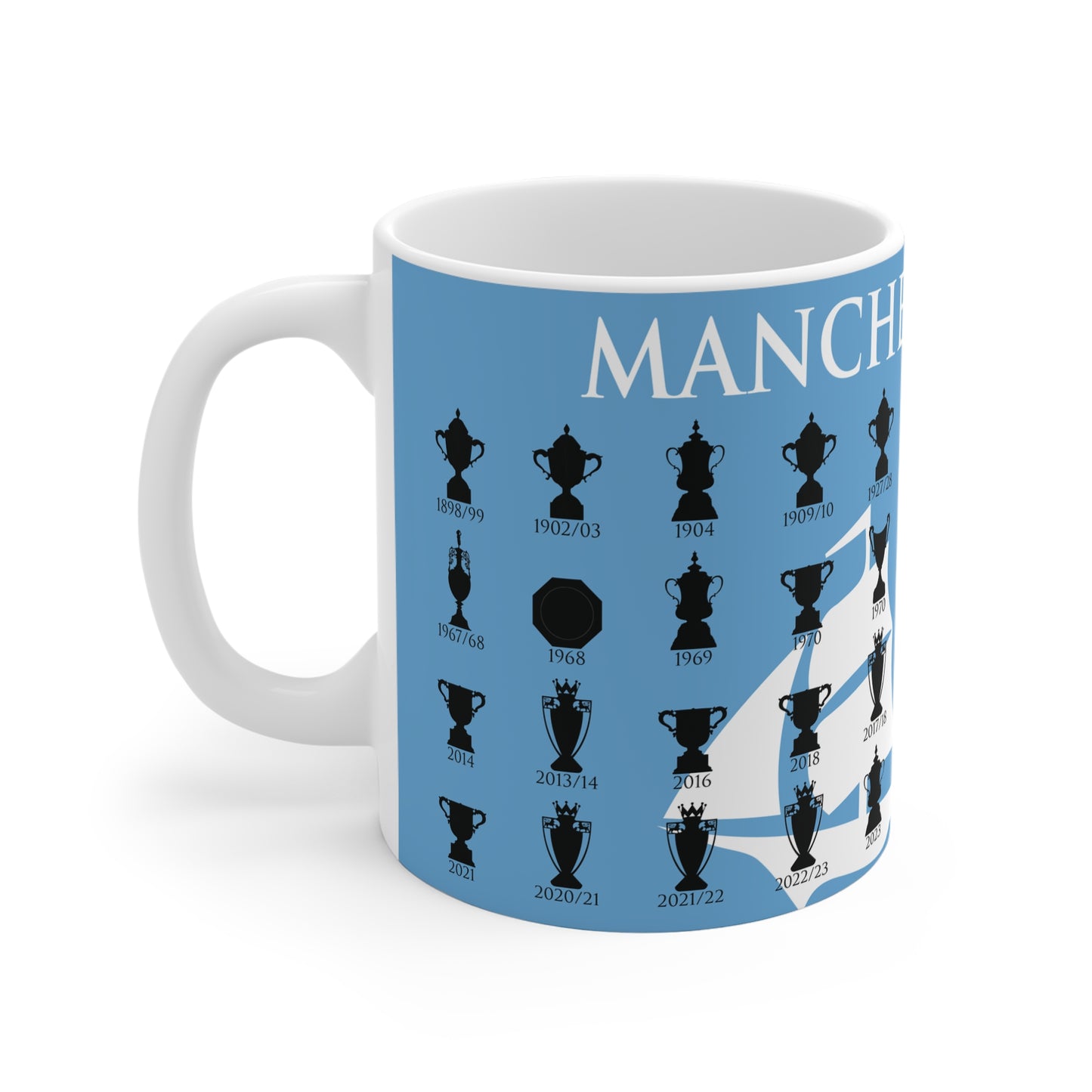 Manchester City Trophies Collection & Ship Mug - Blue