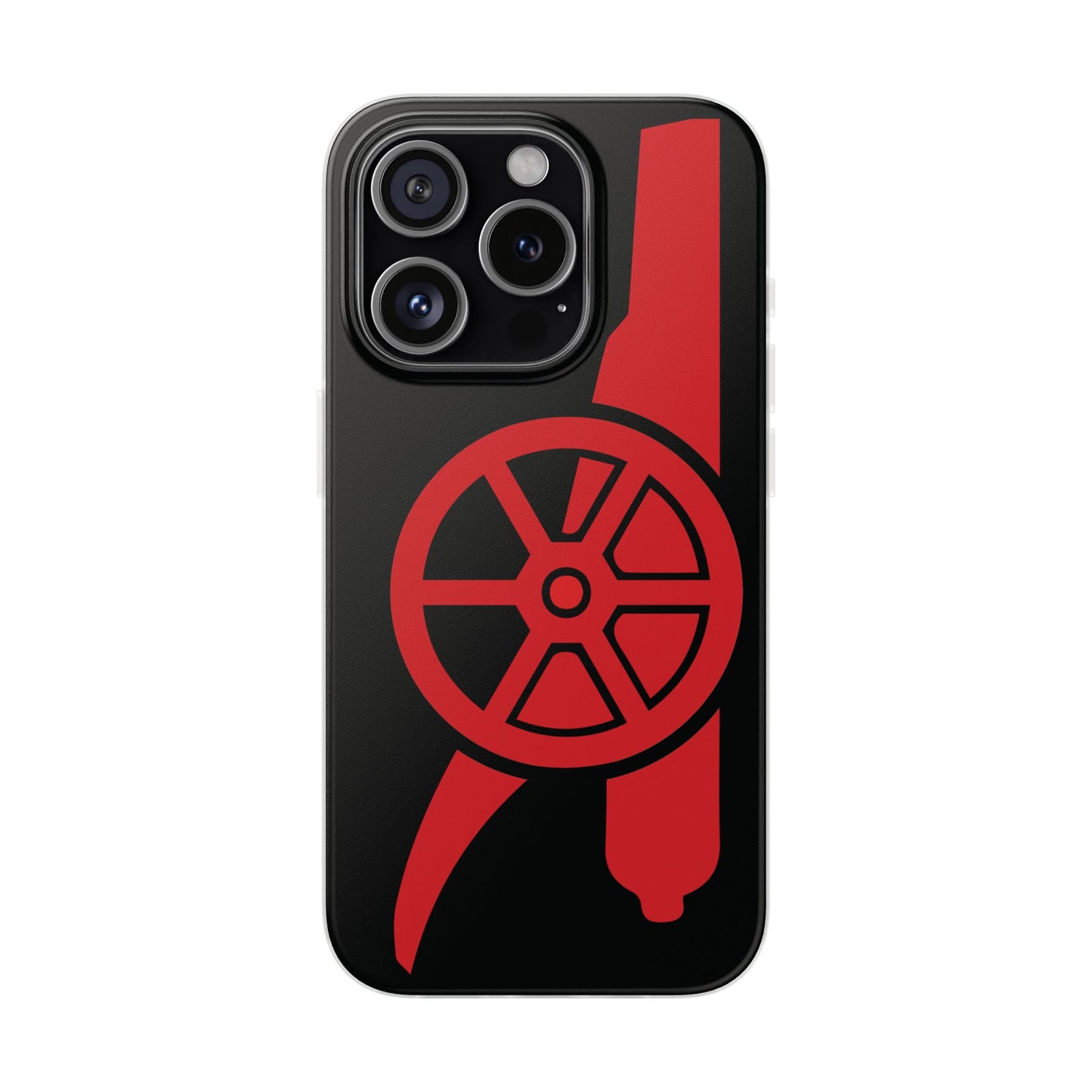 Arsenal Cannon Black iPhone Flexi Case - iPhone 16, 15, 14, Plus/Pro/Pro Max