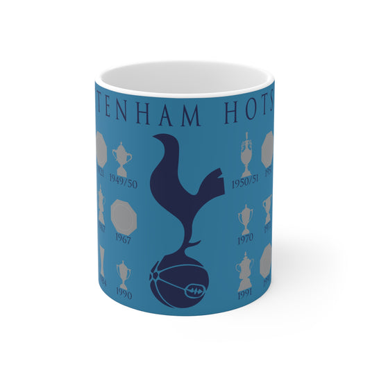 Tottenham Hotspur Trophies Collection & Cockerel Mug - Cyan