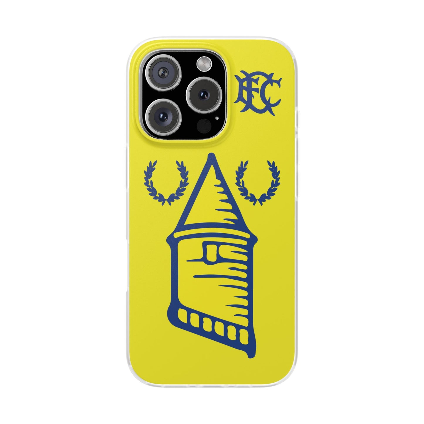 Everton Tower & Monogram Yellow iPhone Flexi Case - iPhone 16, 15, 14, Plus/Pro/Pro Max