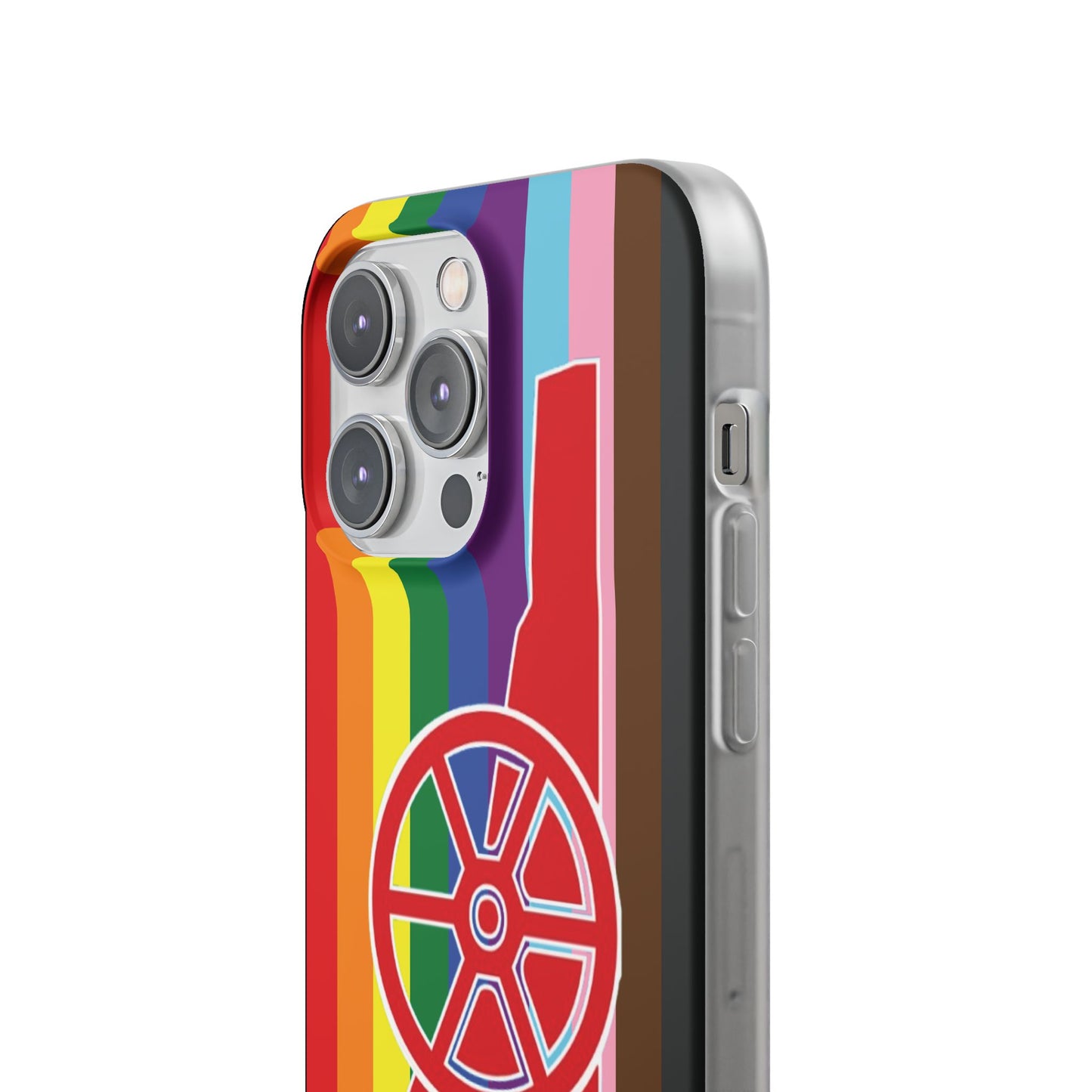 Arsenal Cannon Rainbow iPhone Flexi Case - iPhone 16, 15, 14, Plus/Pro/Pro Max