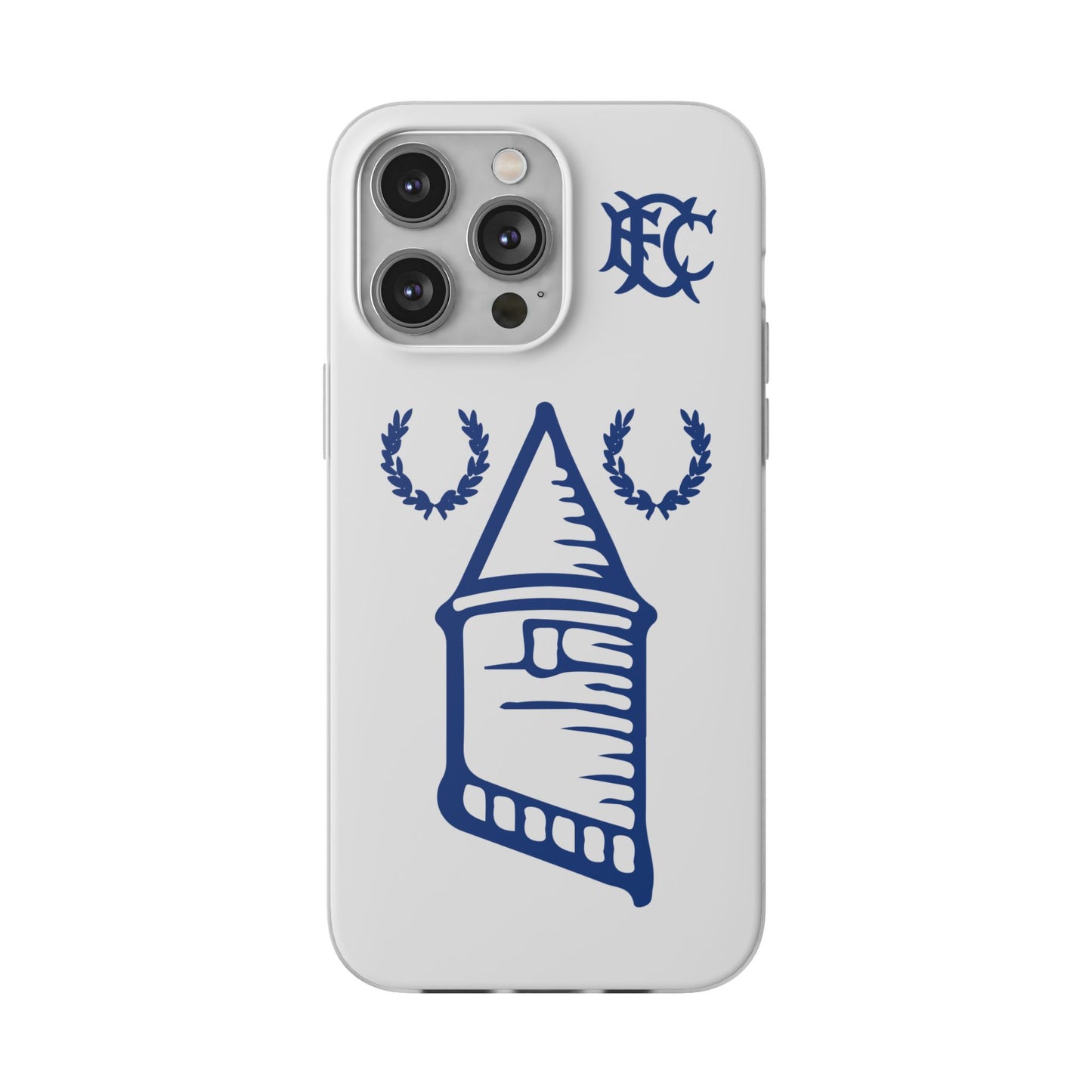 Everton Tower & Monogram White iPhone Flexi Case - iPhone 16, 15, 14 Plus/Pro/Pro Max