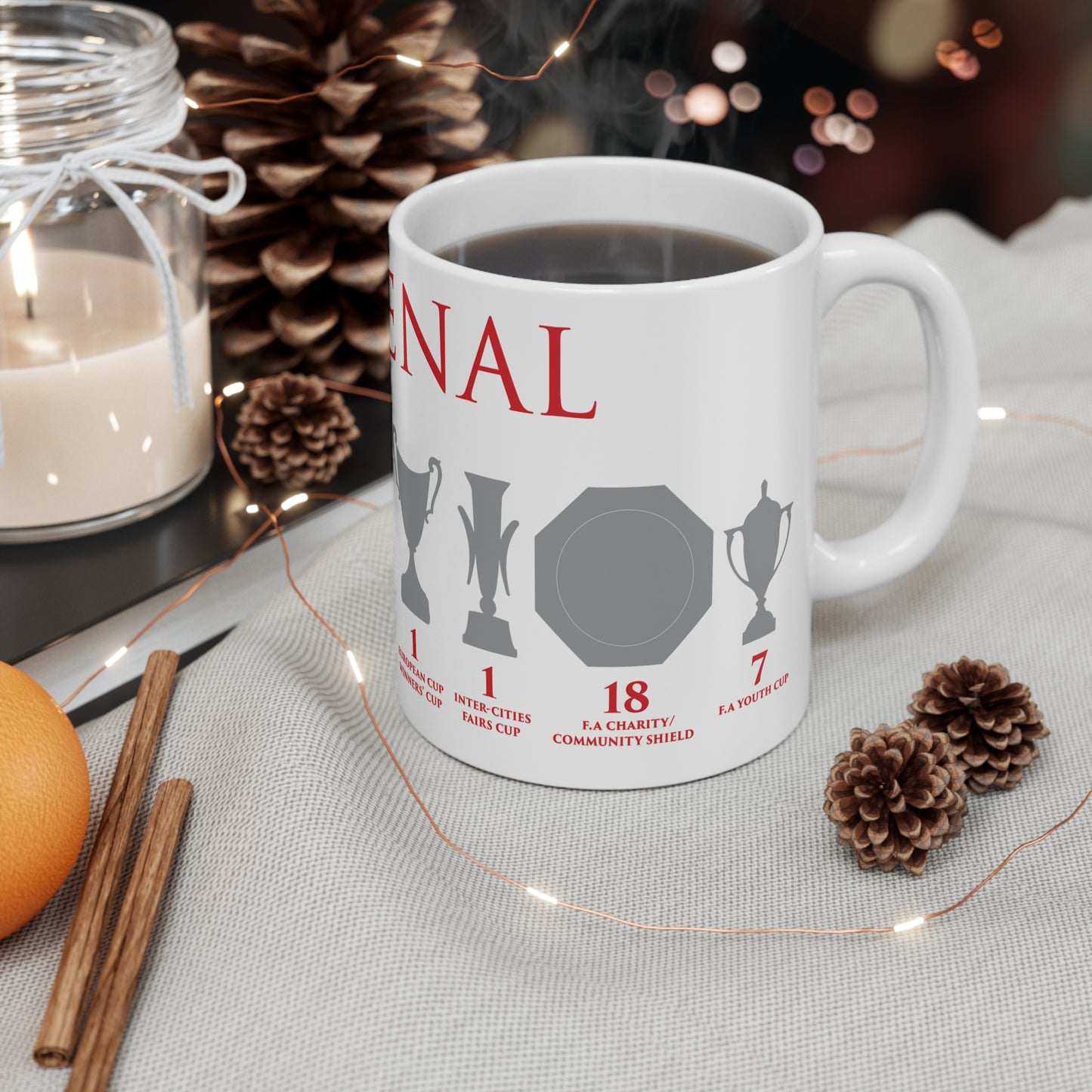 Arsenal Trophies Mug UPDATED - White