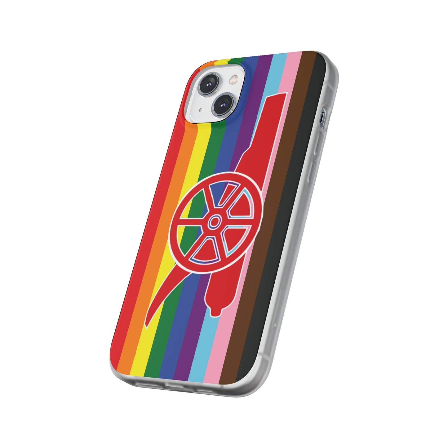 Arsenal Cannon Rainbow iPhone Flexi Case - iPhone 16, 15, 14, Plus/Pro/Pro Max