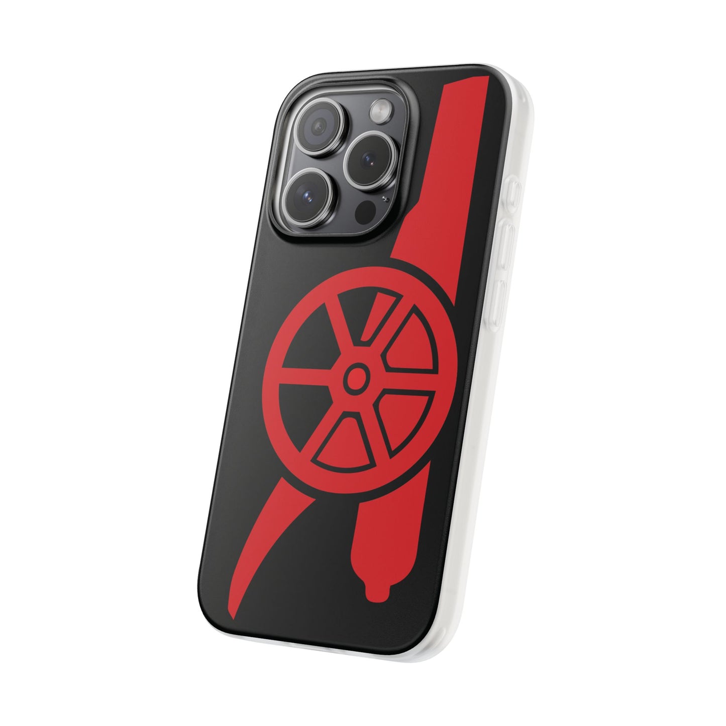 Arsenal Cannon Black iPhone Flexi Case - iPhone 16, 15, 14, Plus/Pro/Pro Max