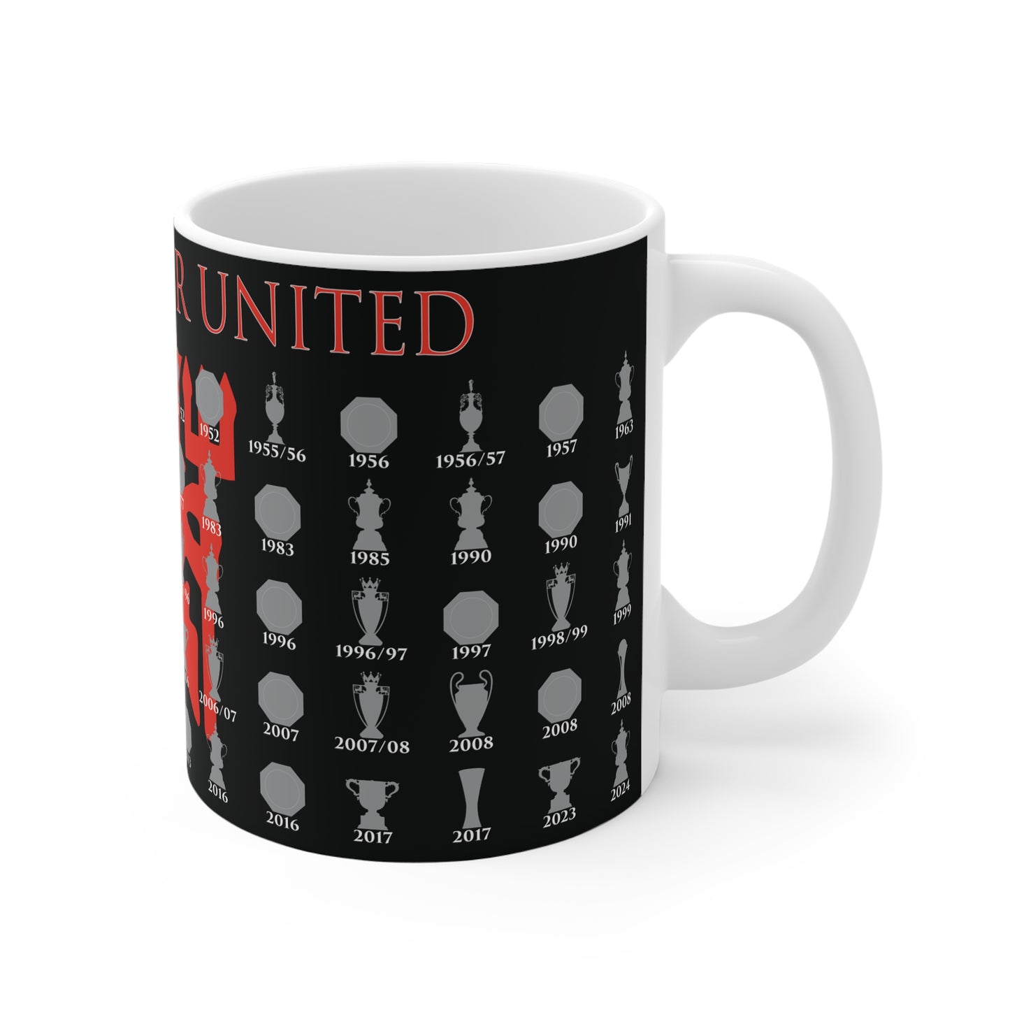 Manchester United Trophies Collection & Devil Mug - Black