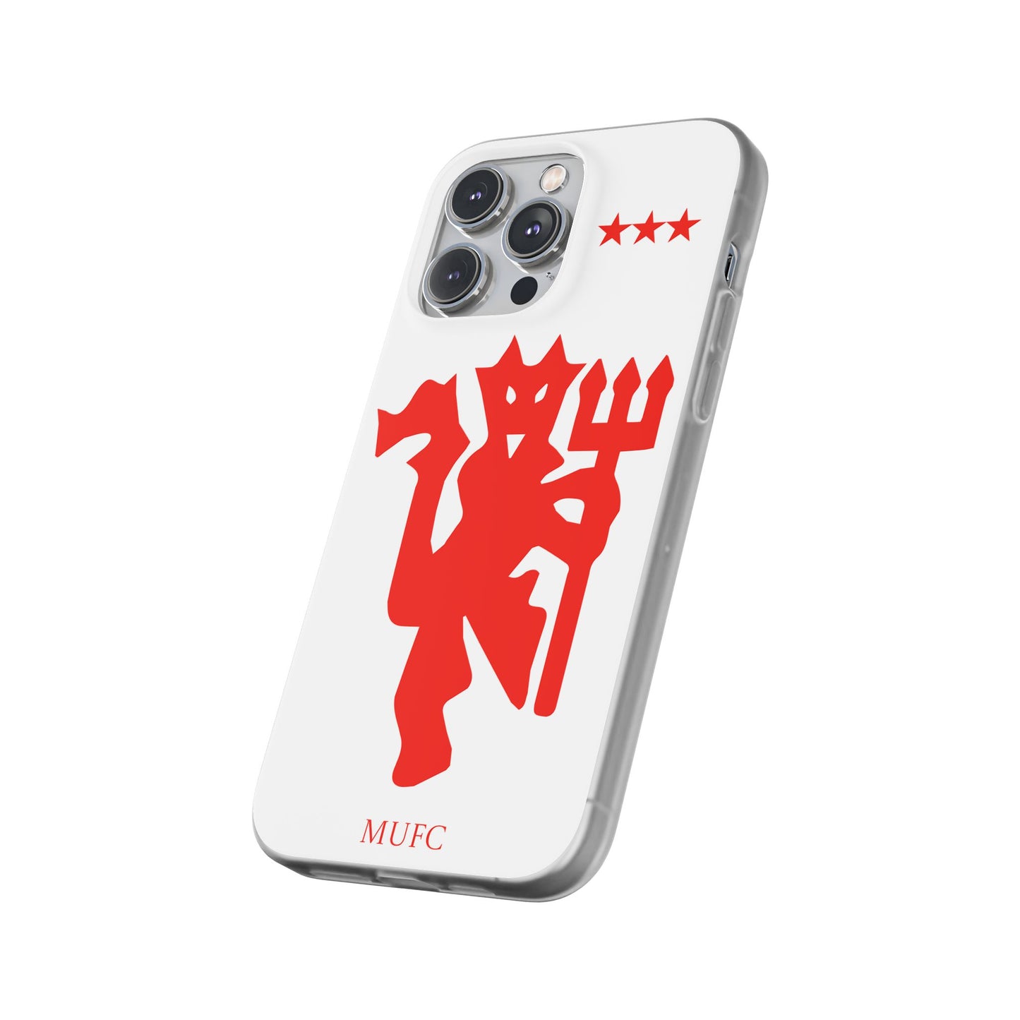 Manchester United iPhone Flexi Case - iPhone 16, 15, 14, Plus/Pro/Pro Max - White