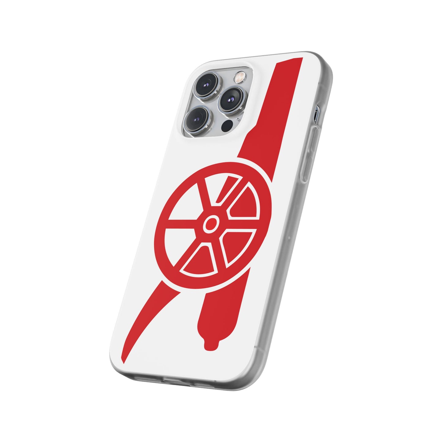 Arsenal Cannon White iPhone Flexi Case - iPhone 16, 15, 14, Plus/Pro/Pro Max