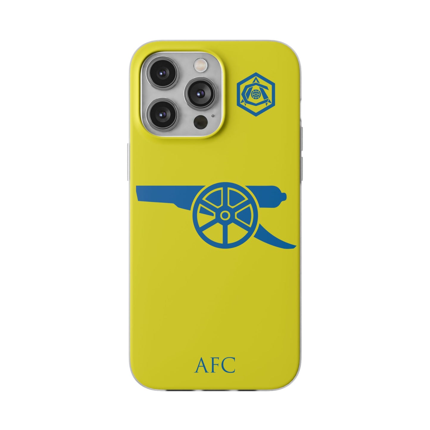 Arsenal Cannon & Monogram Yellow iPhone Flexi Case - iPhone 16, 15, 14, Plus/Pro/Pro Max