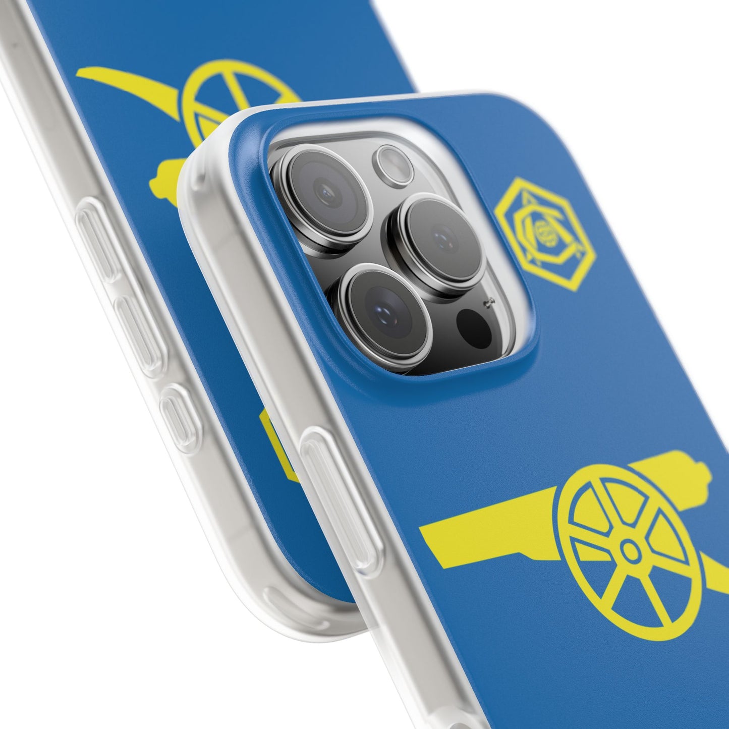 Arsenal Cannon & Monogram Blue iPhone Flexi Case - iPhone 16, 15, 14. Plus/Pro/Pro Max