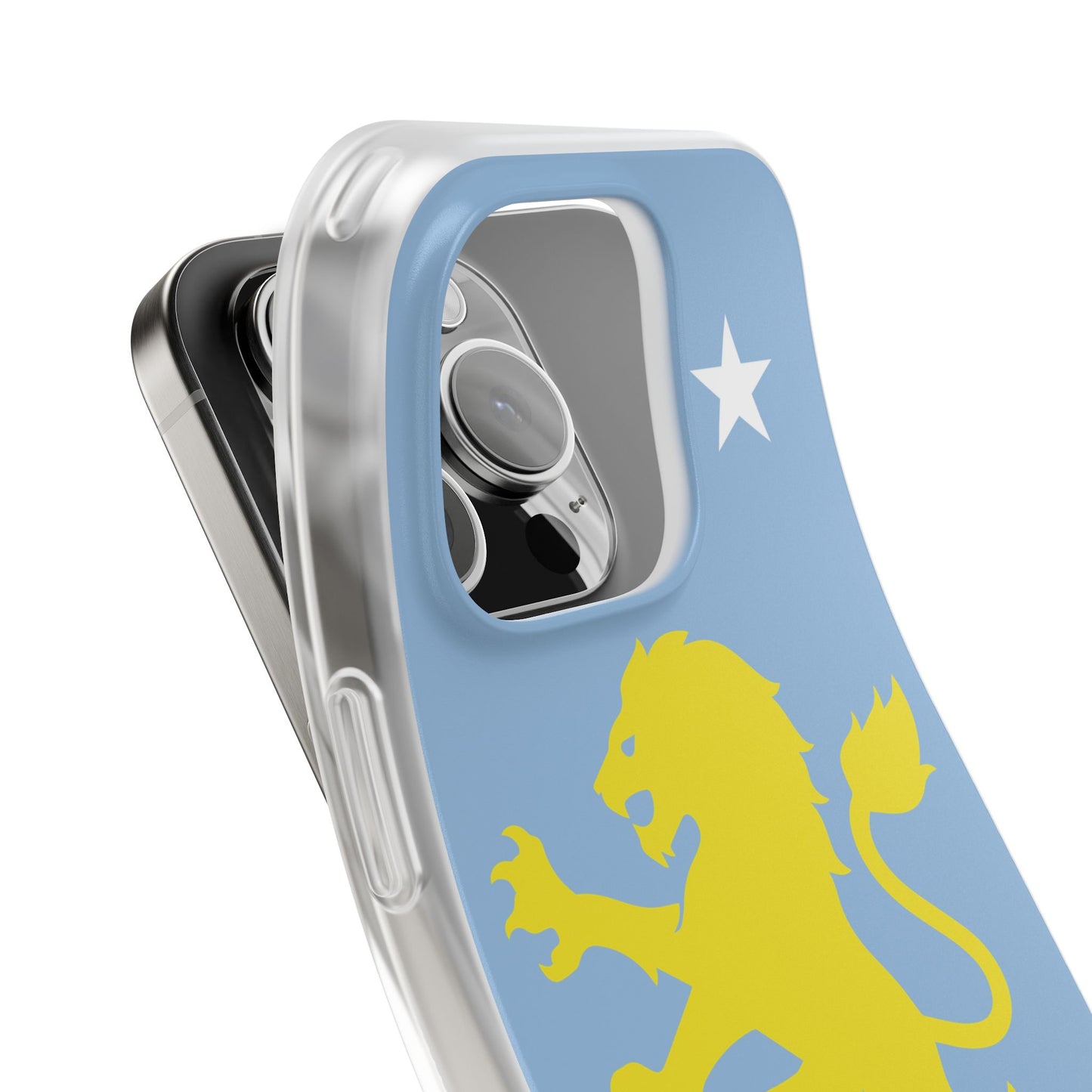 Aston Villa iPhone Flexi Case - iPhone 16, 15, 14, Plus/Pro/Pro Max - Blue, Yellow Lion