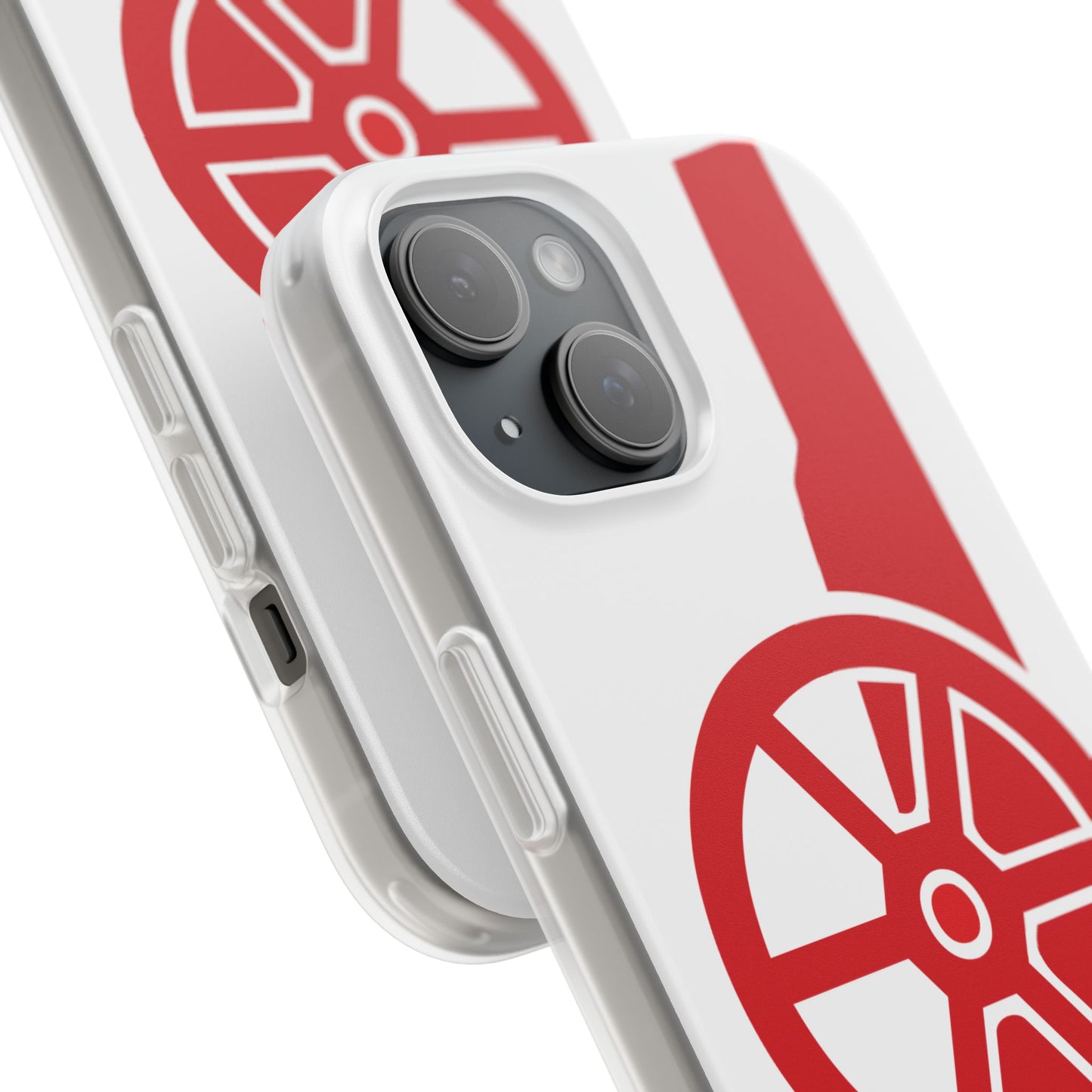 Arsenal Cannon White iPhone Flexi Case - iPhone 16, 15, 14, Plus/Pro/Pro Max