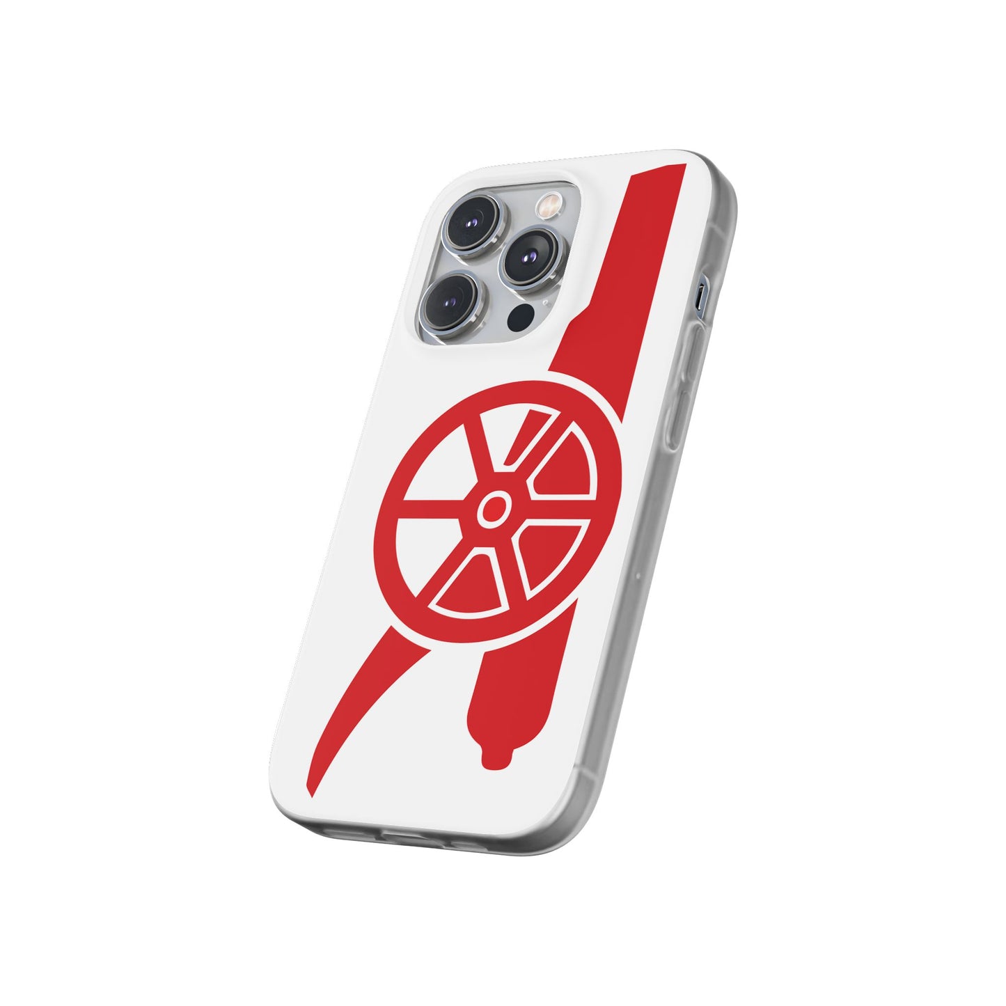 Arsenal Cannon White iPhone Flexi Case - iPhone 16, 15, 14, Plus/Pro/Pro Max