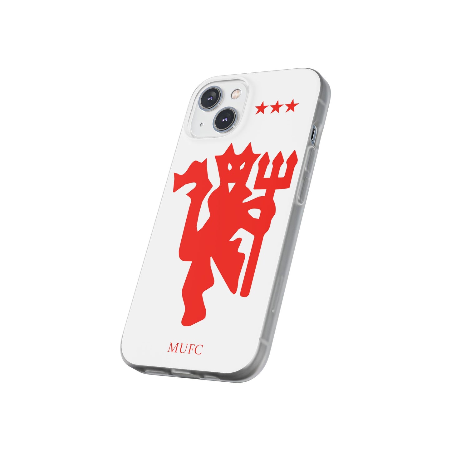 Manchester United iPhone Flexi Case - iPhone 16, 15, 14, Plus/Pro/Pro Max - White