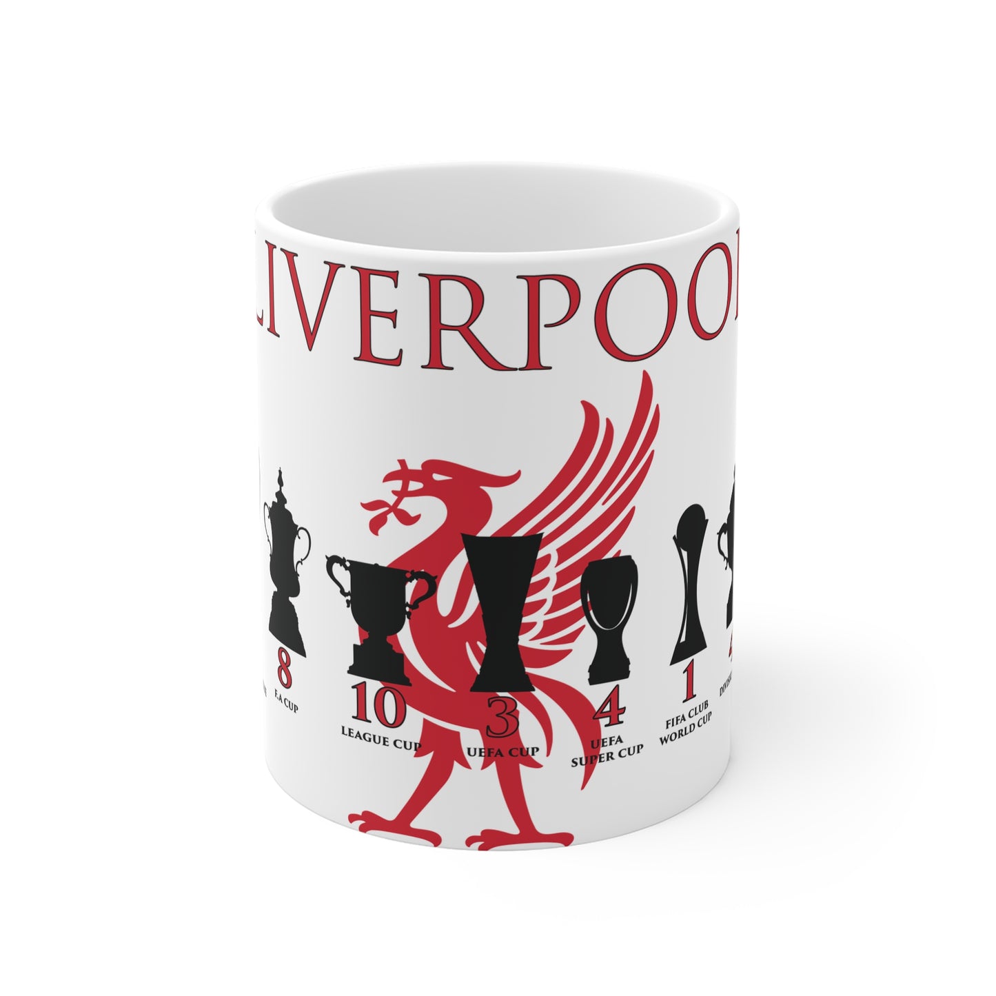 Liverpool Trophies & Liver Bird Mug - White