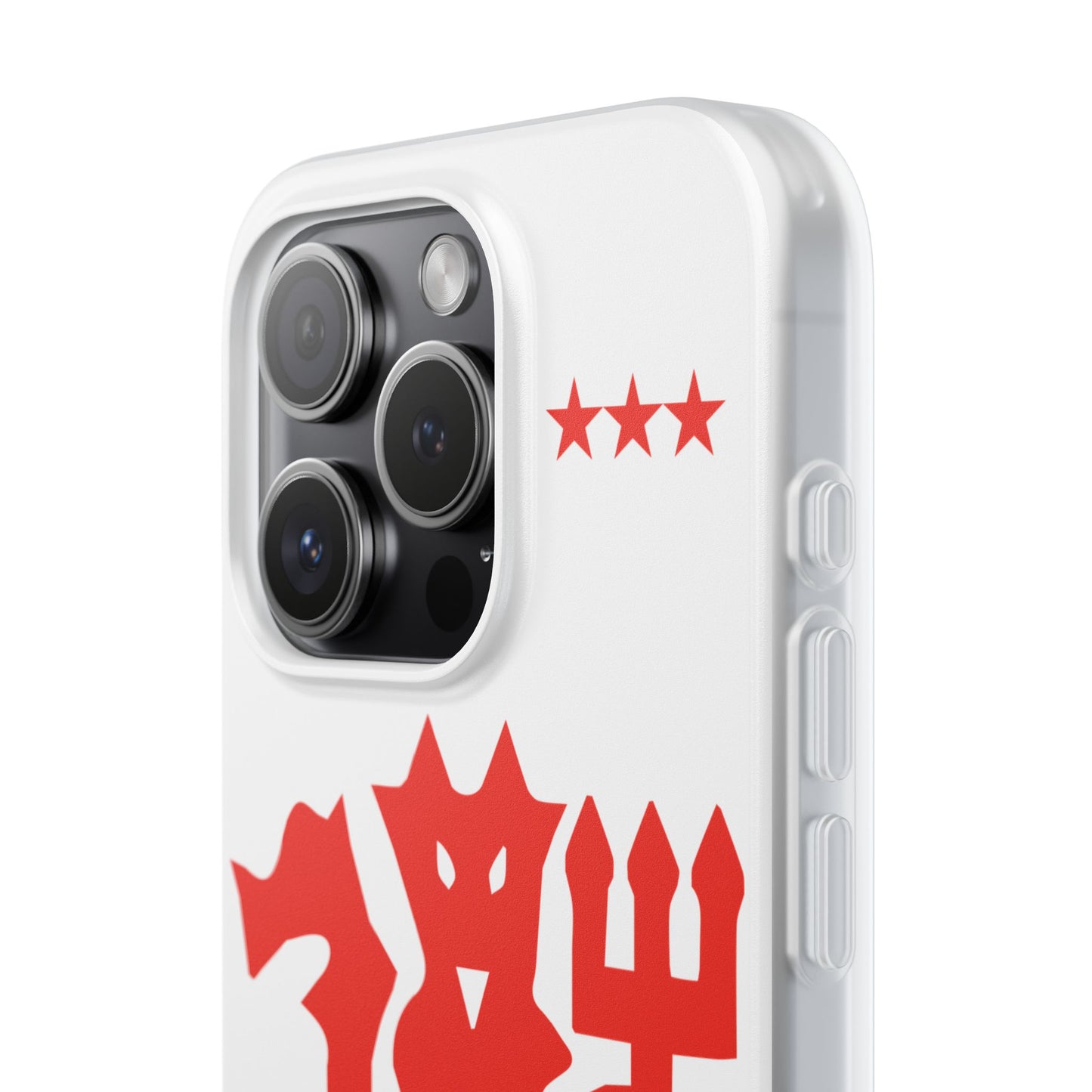 Manchester United iPhone Flexi Case - iPhone 16, 15, 14, Plus/Pro/Pro Max - White