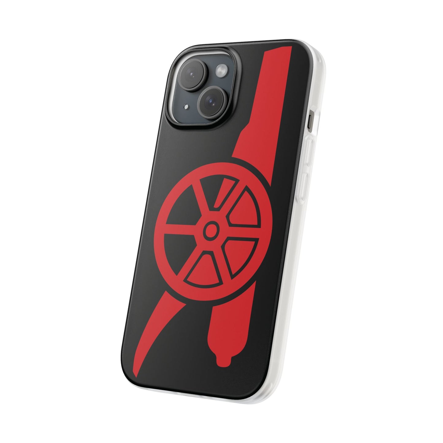 Arsenal Cannon Black iPhone Flexi Case - iPhone 16, 15, 14, Plus/Pro/Pro Max