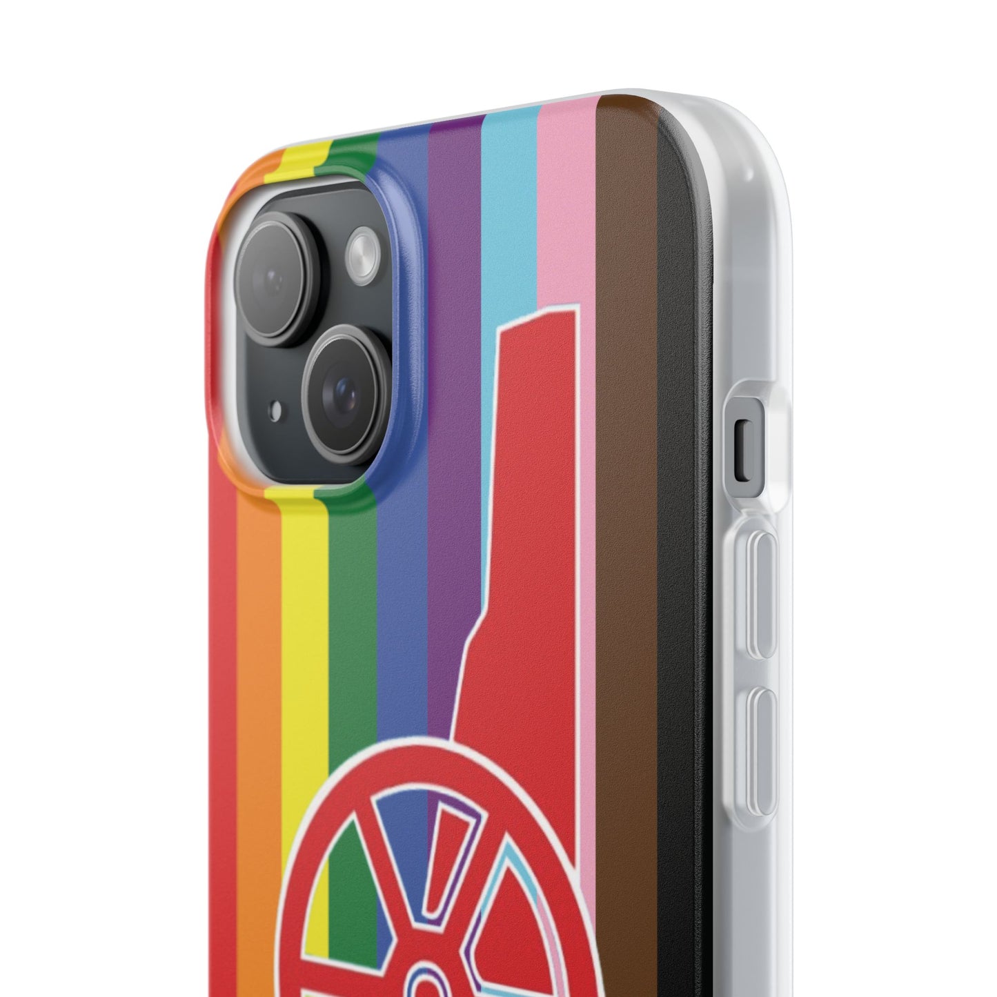 Arsenal Cannon Rainbow iPhone Flexi Case - iPhone 16, 15, 14, Plus/Pro/Pro Max