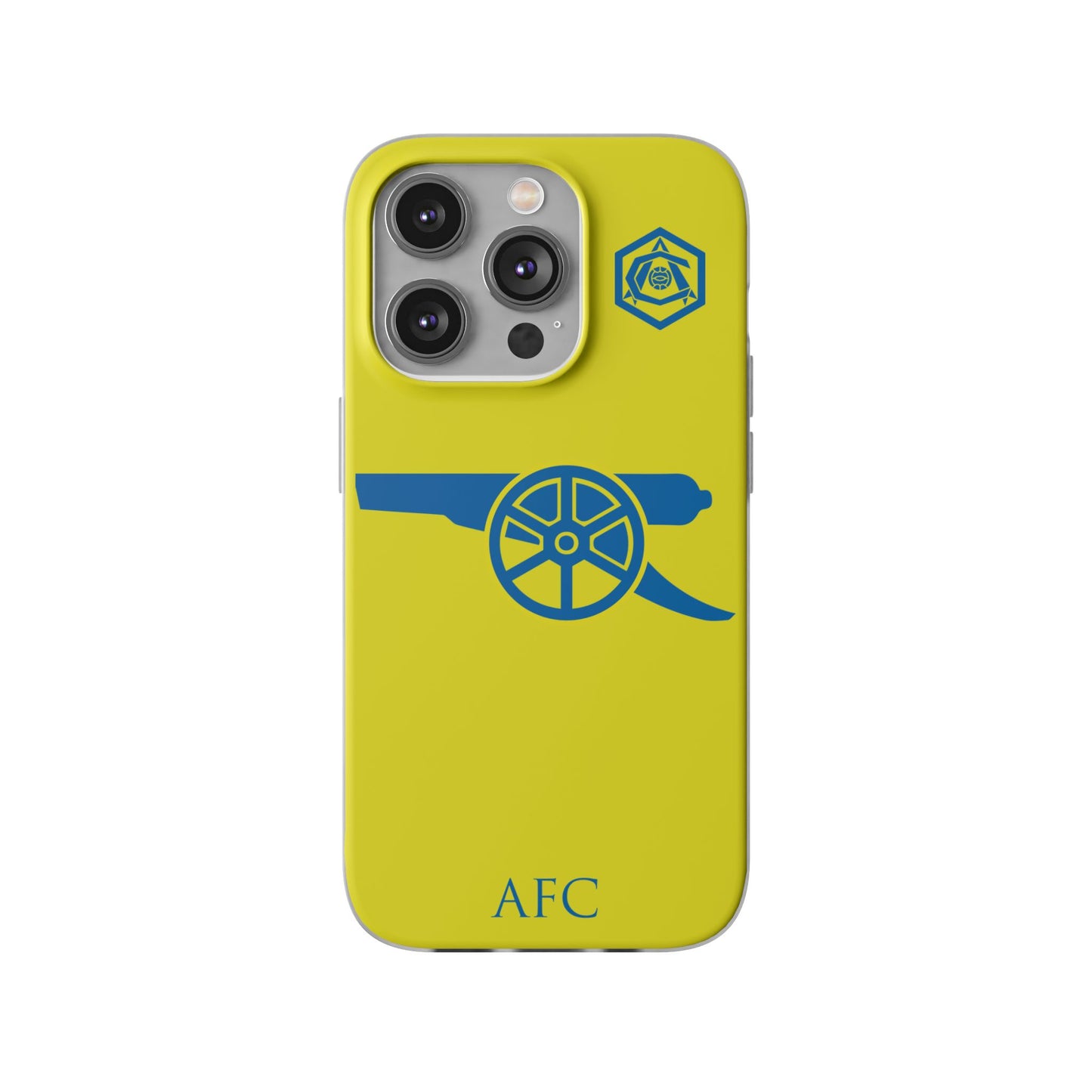 Arsenal Cannon & Monogram Yellow iPhone Flexi Case - iPhone 16, 15, 14, Plus/Pro/Pro Max