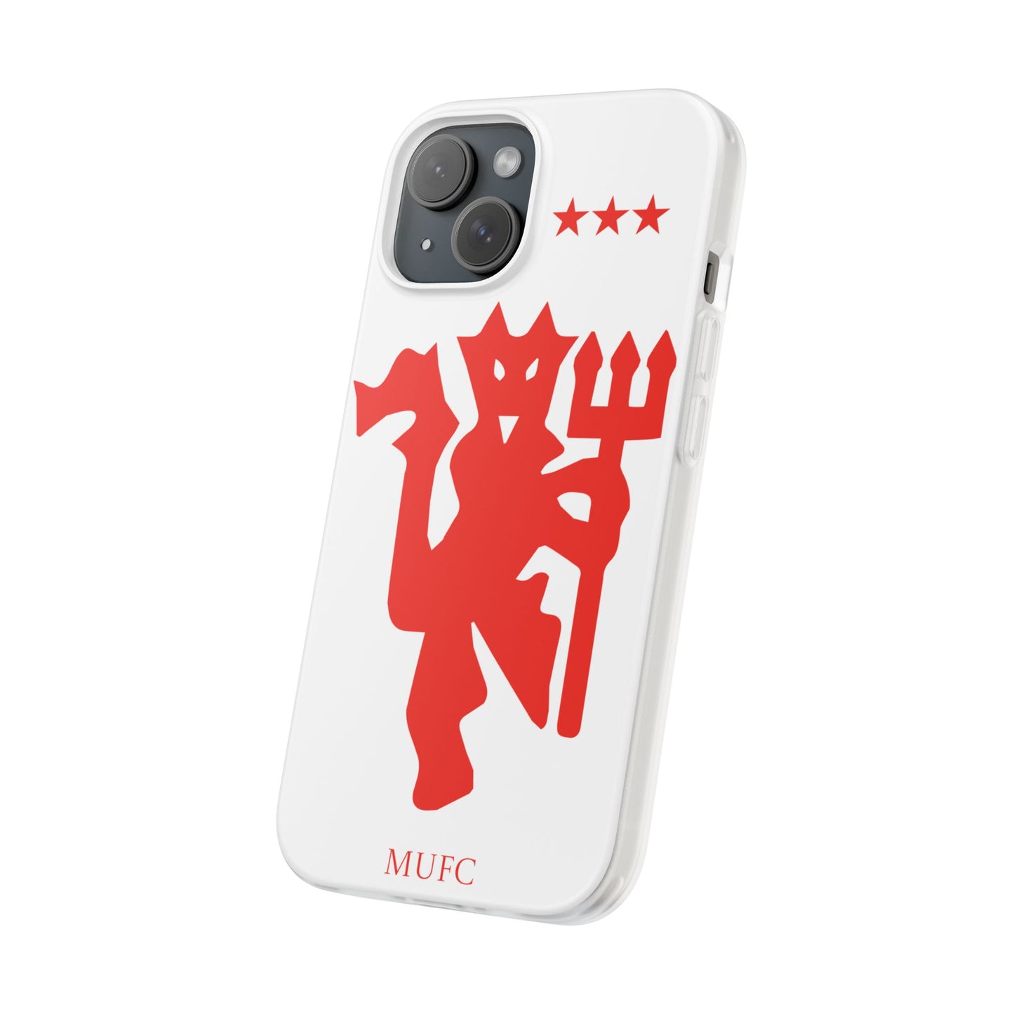 Manchester United iPhone Flexi Case - iPhone 16, 15, 14, Plus/Pro/Pro Max - White