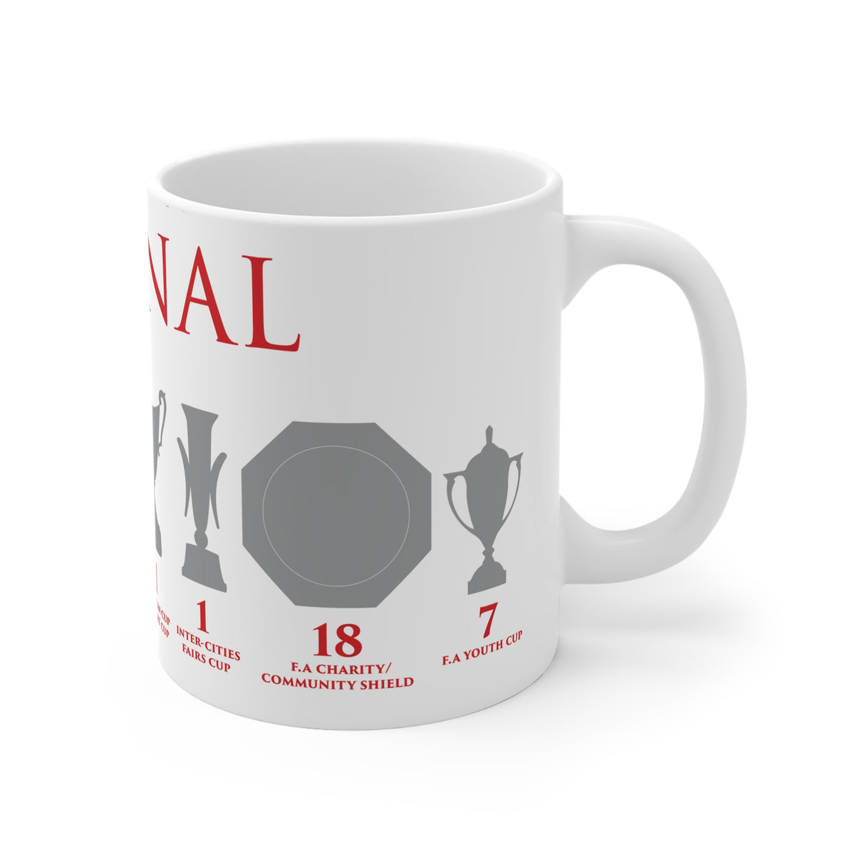 Arsenal Trophies Mug UPDATED - White