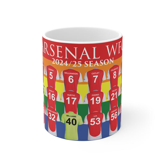 Arsenal Women Squad Home Kit Mug - Rainbow