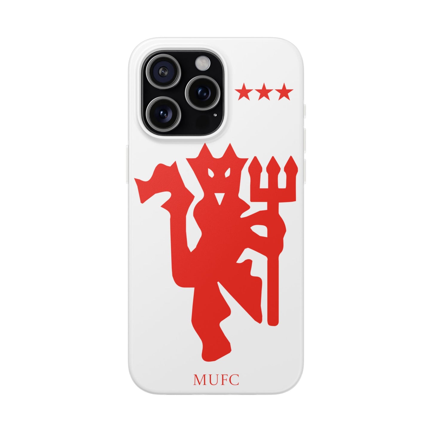 Manchester United iPhone Flexi Case - iPhone 16, 15, 14, Plus/Pro/Pro Max - White