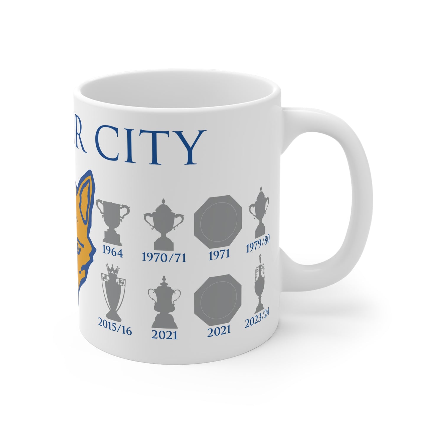 Leicester City Trophies & Fox Mug - White