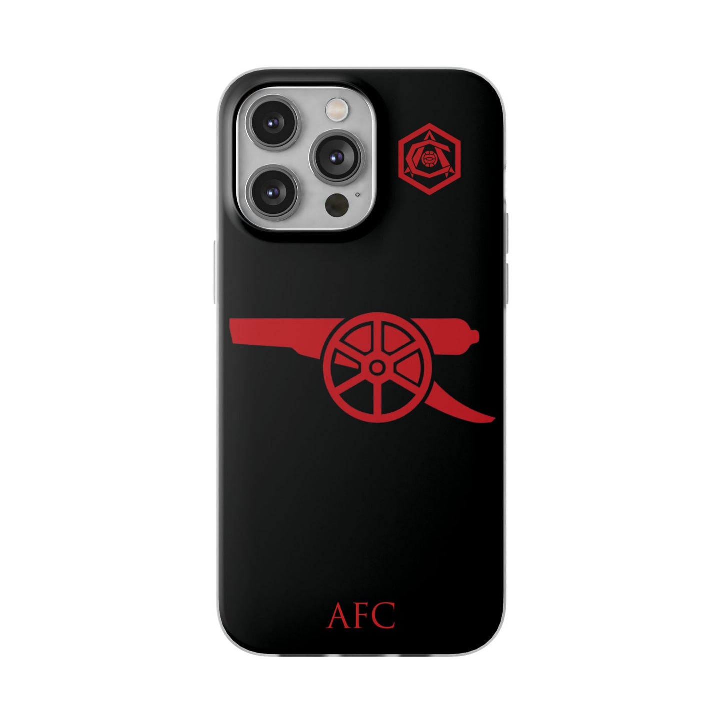 Arsenal Cannon & Monogram Black iPhone Flexi Case - iPhone 16, 15, 14, Plus/Pro/Pro Max