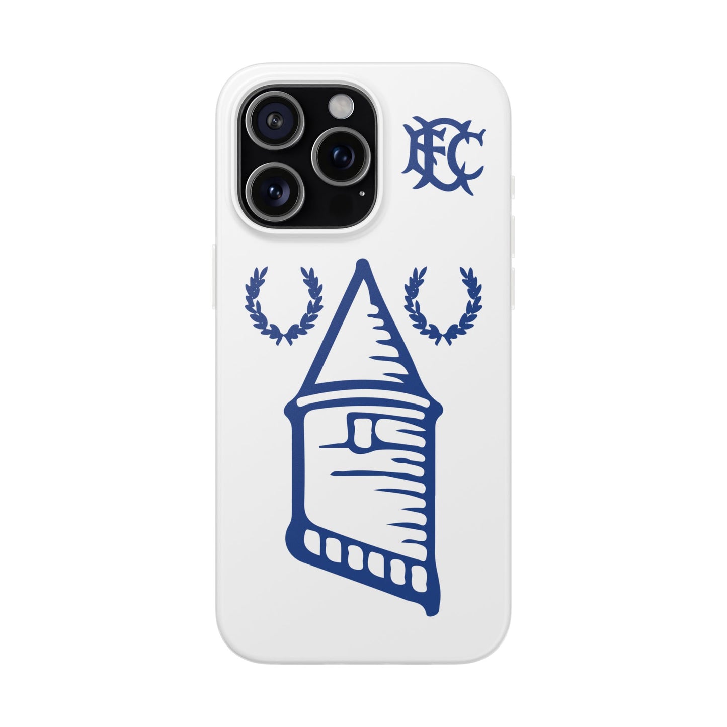 Everton Tower & Monogram White iPhone Flexi Case - iPhone 16, 15, 14 Plus/Pro/Pro Max