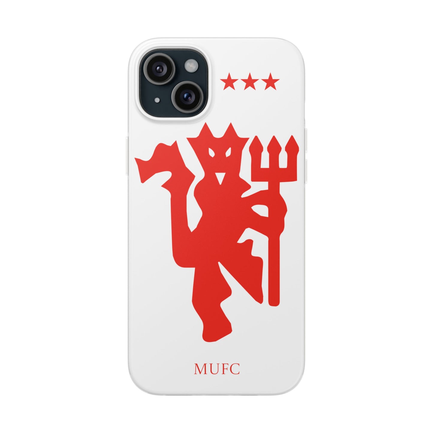 Manchester United iPhone Flexi Case - iPhone 16, 15, 14, Plus/Pro/Pro Max - White