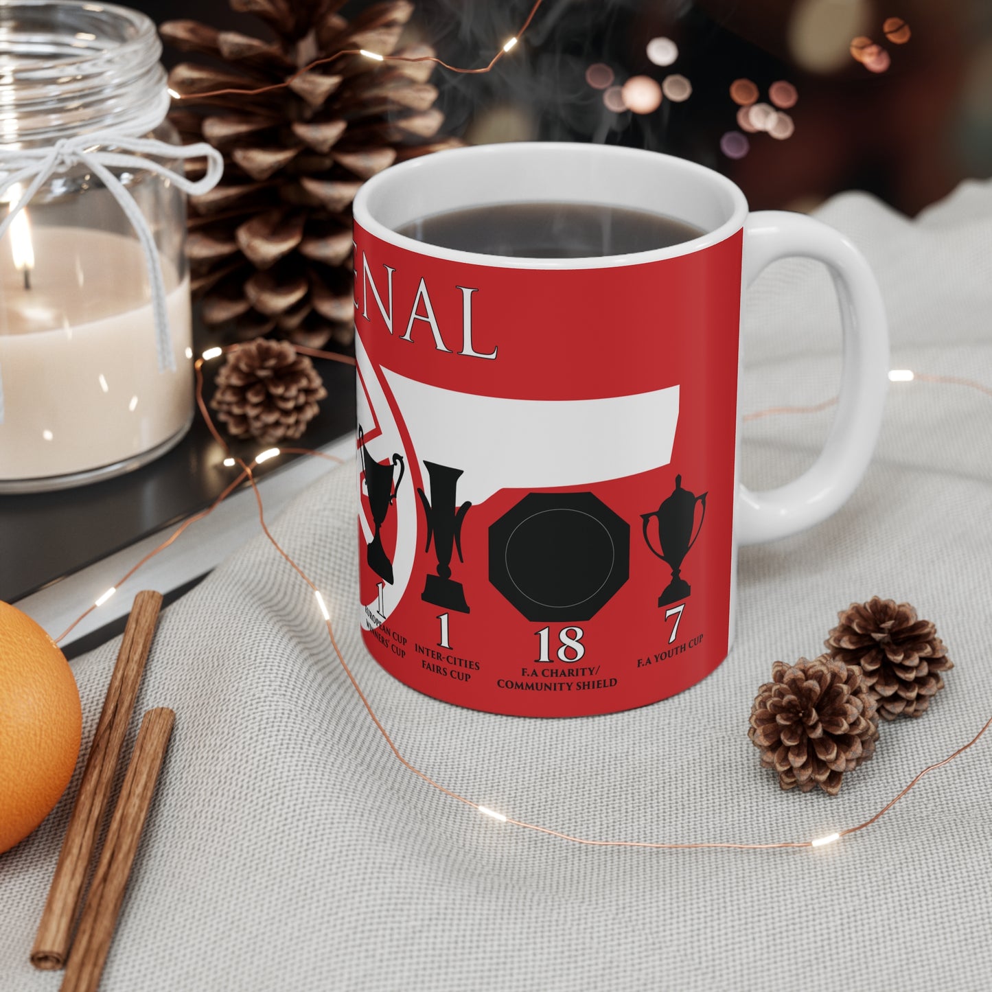 Arsenal Trophies Mug UPDATED - Red - White Cannon