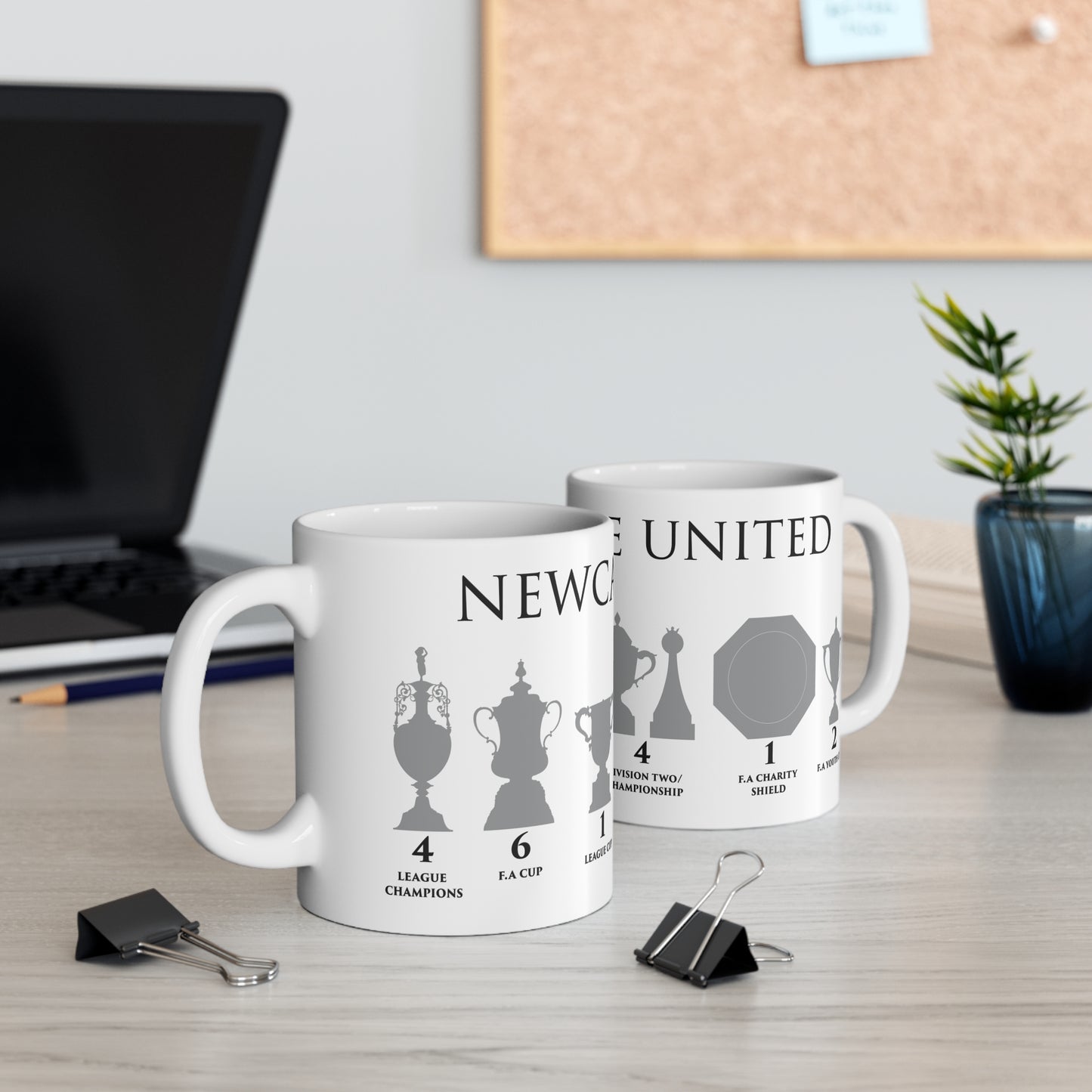 Newcastle United Trophies Mug UPDATED - White