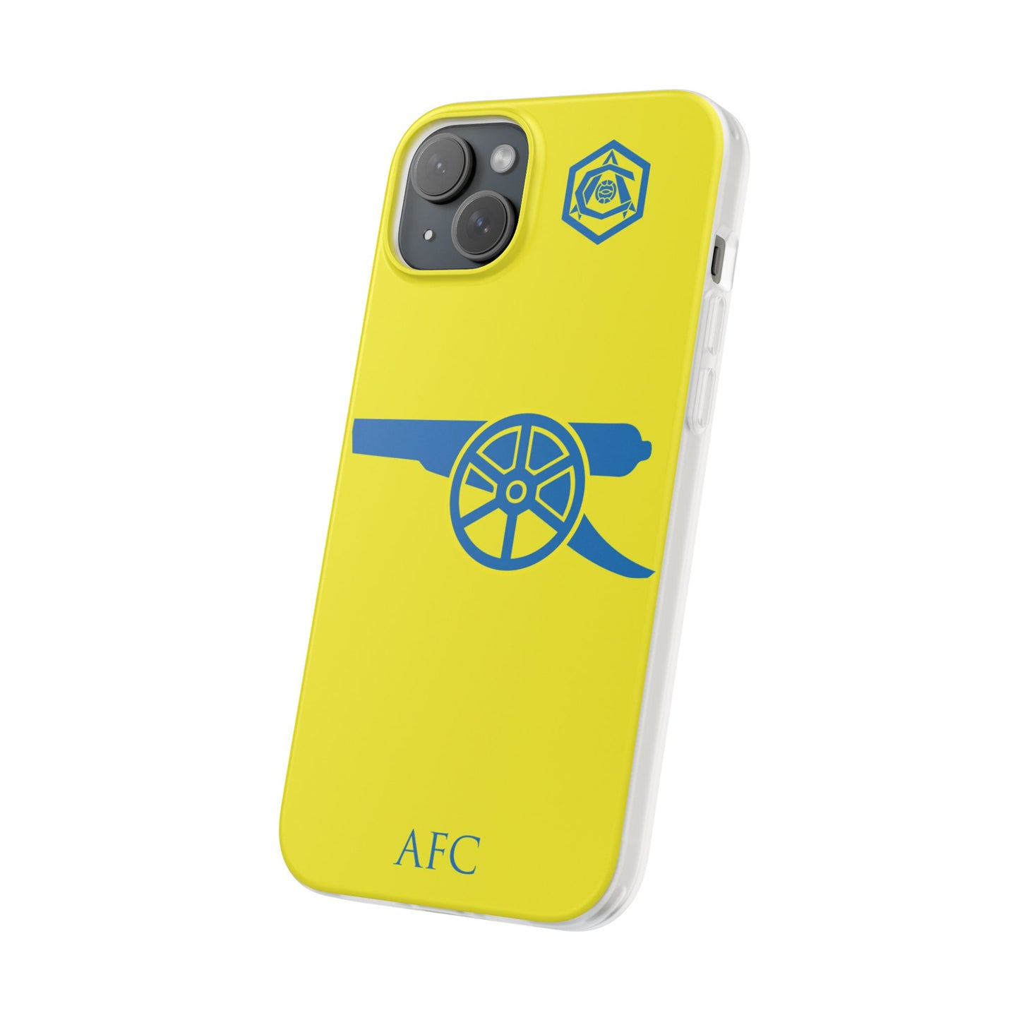 Arsenal Cannon & Monogram Yellow iPhone Flexi Case - iPhone 16, 15, 14, Plus/Pro/Pro Max