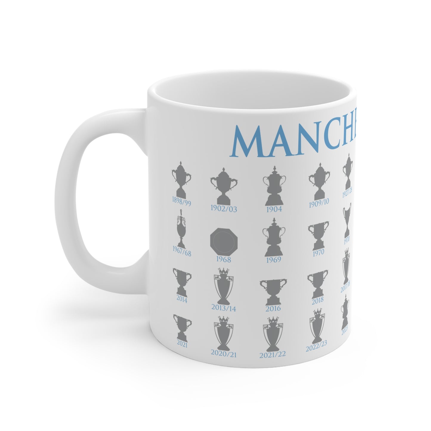 Manchester City Trophies Collection Mug - White