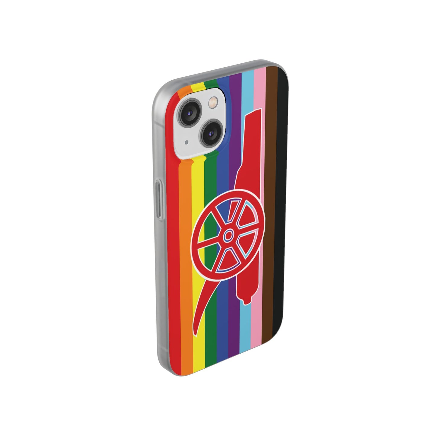 Arsenal Cannon Rainbow iPhone Flexi Case - iPhone 16, 15, 14, Plus/Pro/Pro Max