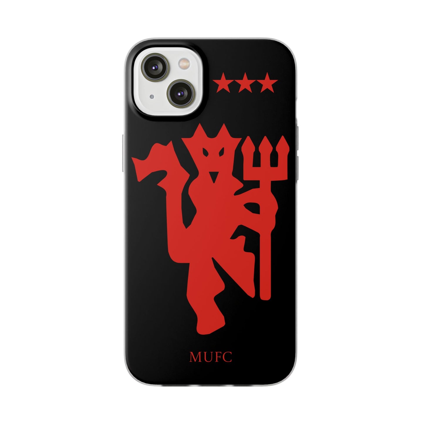 Manchester United iPhone Flexi Case - iPhone 16, 15, 14, Plus/Pro/Pro Max - Black