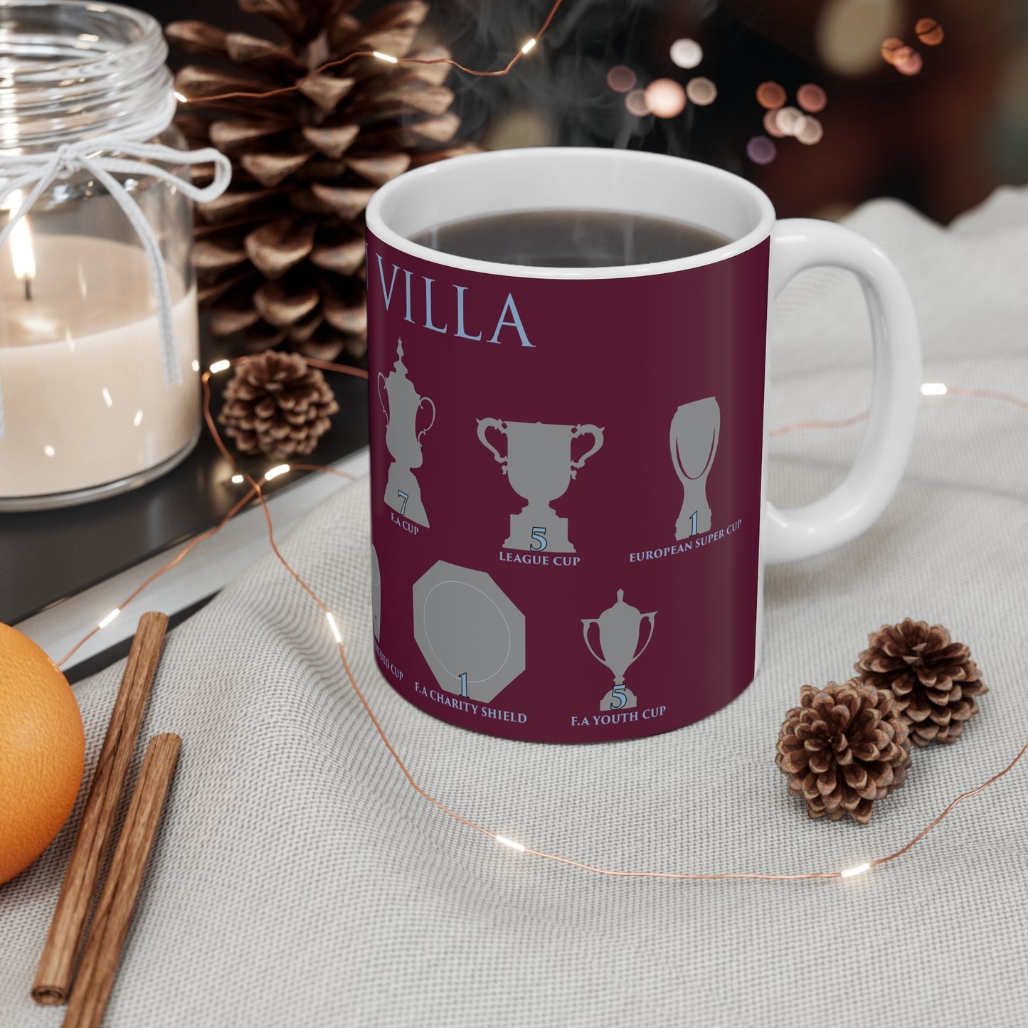 Aston Villa Trophies Mug UPDATED - Claret