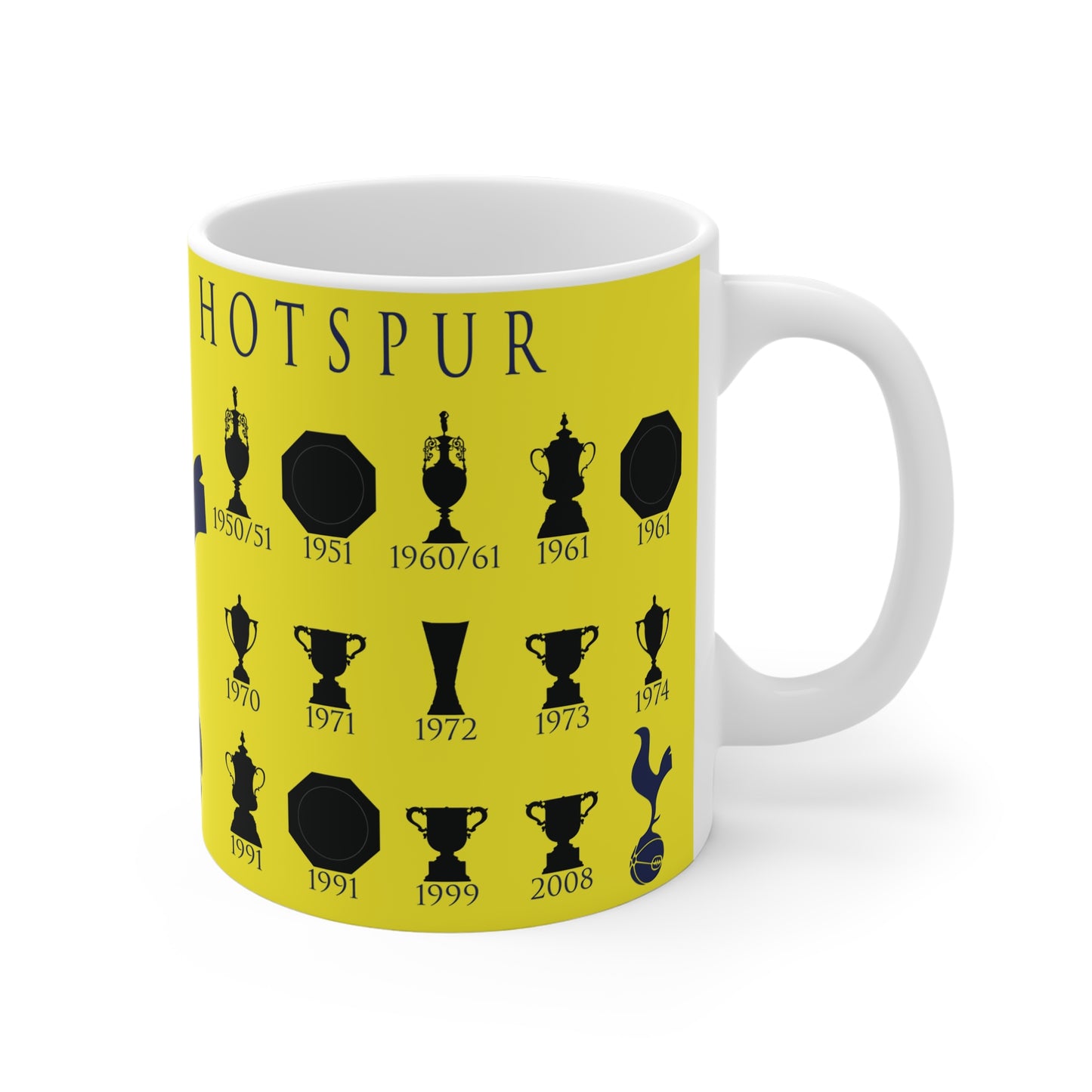 Tottenham Hotspur Trophies Collection & Cockerel Mug - Yellow