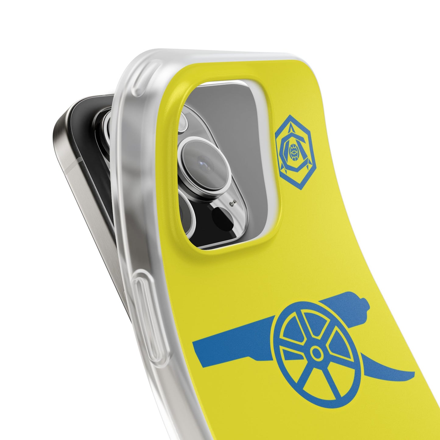 Arsenal Cannon & Monogram Yellow iPhone Flexi Case - iPhone 16, 15, 14, Plus/Pro/Pro Max